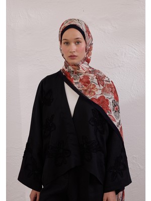 Fresh Scarfs Vintage Garden Desen Rami Şal Siyah