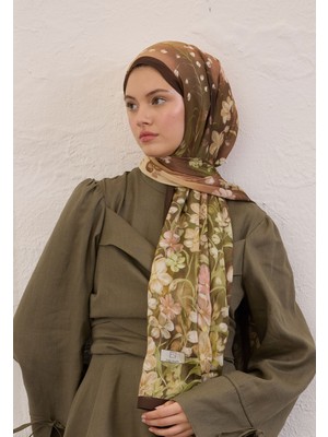 Fresh Scarfs Wisteria Desen Rami Şal Kahve