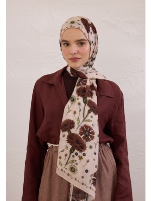 Fresh Scarfs Blooming Dahlia Desen Rami Şal Soft Pembe