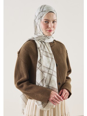 Fresh Scarfs Plaid Desen Rami Şal Bej