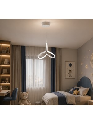 TT327-BY Tt Aydınlatma 3 Kıvrımlı Mat Beyaz LED Avize