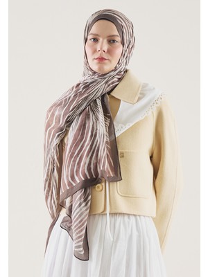 Fresh Scarfs Wild Zebra Desen Rami Şal Gülkurusu