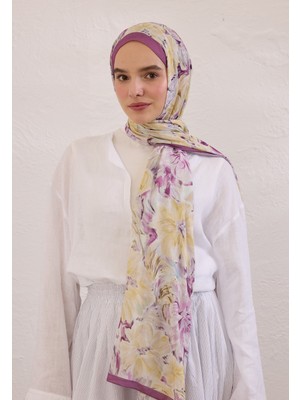 Fresh Scarfs Pure Flora Desen Rami Şal Mürdüm