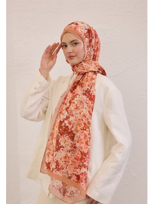 Fresh Scarfs Cherry Blossom Desen Rami Şal Şeftali