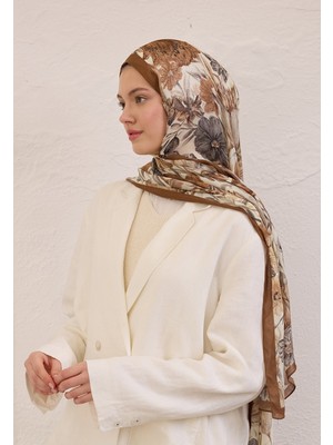 Fresh Scarfs Vintage Garden Desen Rami Şal Kahve