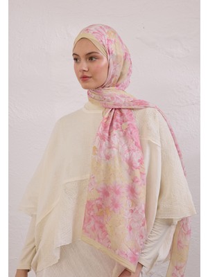 Fresh Scarfs Summer Bloom Desen Rami Şal Soft Pembe