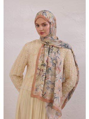 Fresh Scarfs Vintage Garden Desen Rami Şal Somon
