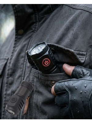 Azrlya Cep Boy El Feneri Şarjlı Kompakt Tasarım ve Çok Amaçlı Kullanım - Lisinya