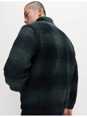 Marks & Spencer Ekose Desenli Fermuarlı Fleece Ceket