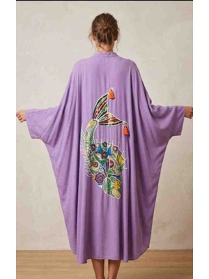 Park Moda Sırt Işlemeli Ithal Viskon Kimono