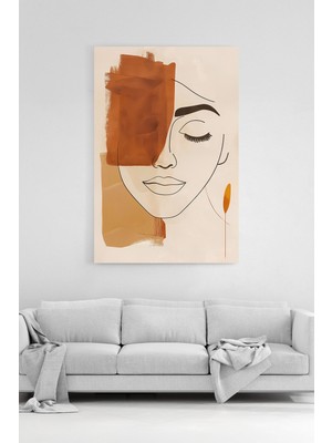 HonataDizayn Modern Line Art Kadın Yüzü Temalı Salon Duvar Kanvas Tablo
