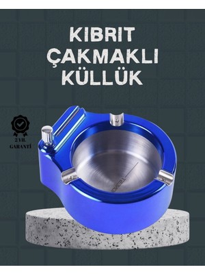 Epilons Masa Üstü Çakmaklı Küllük Paslanmaz Metal Gövde