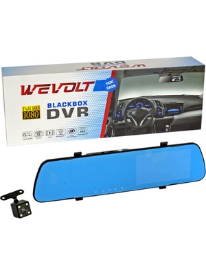 NYF MB-600 Wevolt DVR Kayıt Cihazı Araç İçi 4,3 inç Dikiz Ayna Ekranlı Çift Kameralı (32 GB Destekli