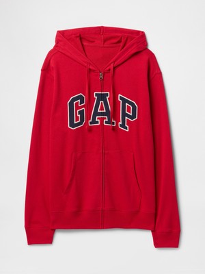 Gap Erkek Kırmızı Gap Logo Fermuarlı Fransız Havlu Kumaş Sweatshirt