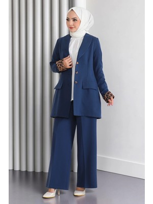 Missvalle Leopar Desenli Takım Indigo 19218