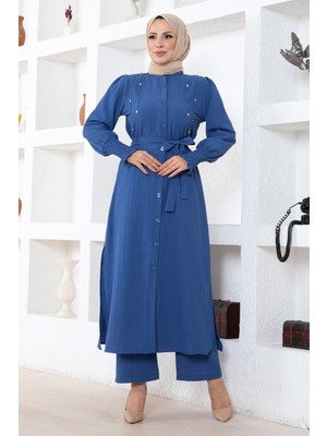 Missvalle Inci Detaylı Takım Indigo 19360