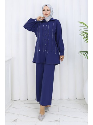 Missvalle Taş Detaylı Takım Indigo 19266