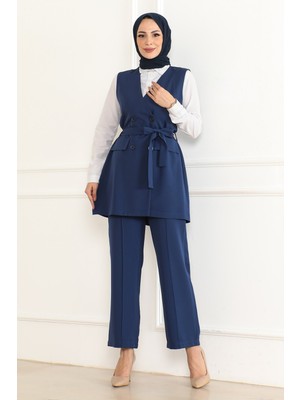Missvalle Kemer Detaylı Ikili Takım Indigo 19232