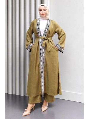 Missvalle Etnik Desenli Kimono Takım Haki 19251