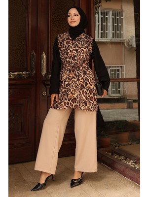 Missvalle Leopar Desenli Ikili Takım Vizon 19255