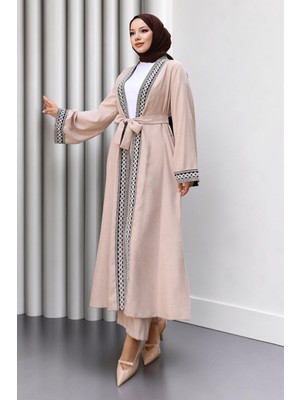 Missvalle Etnik Desenli Kimono Takım Bej 19251