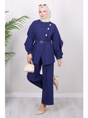 Missvalle Çapraz Düğmeli Ikili Takım Indigo 19288