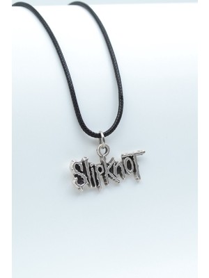 IDR Slipknot Gümüş Kaplama Deri İp Kolye