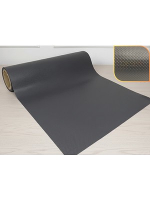 Almital Mobilya Aksesuarlari 48 cm x 5 Metre Antrasit Kabartma Nokta Desenli Çekmece İçi Kaydırmaz Halı, raf örtüsü