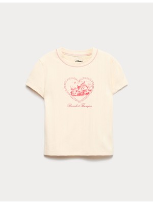 Marks & Spencer Saf Pamuklu Disney Bambi Çocuk Tişörtü (6-16 Yaş)