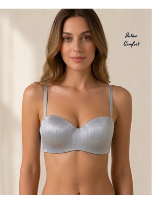 Intive Lingerie Softlift C Cup Destekli Balenli Lazer Kesim Straplez Lotus Kesim Askılı Parlak Ithal Sütyen