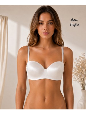 Intive Lingerie Softlift C Cup Destekli Balenli Lazer Kesim Straplez Lotus Kesim Askılı Parlak Ithal Sütyen