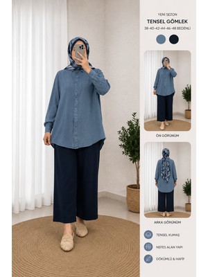 Butik Yeni Sezon Tensel Kumaş Pamuklu Gömlek