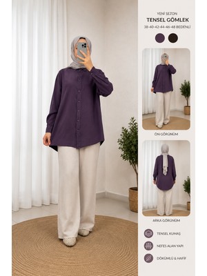 Butik Yeni Sezon Tensel Kumaş Pamuklu Gömlek