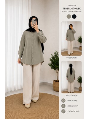Butik Yeni Sezon Tensel Kumaş Pamuklu Gömlek