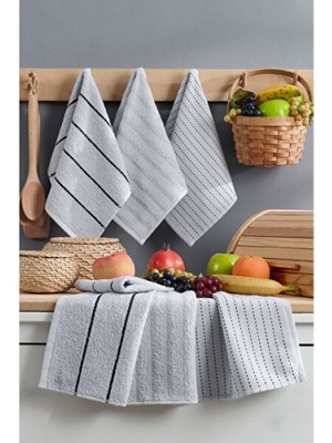 Empressco 6'lı Gri Mutfak Havlusu Seti, 45X30 Cm, Şık ve Fonksiyonel Tasarım