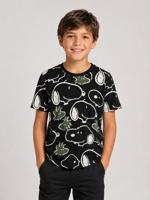 Ugly Duck 05-14 Yaş Snoopy T-Shirt - Siyah