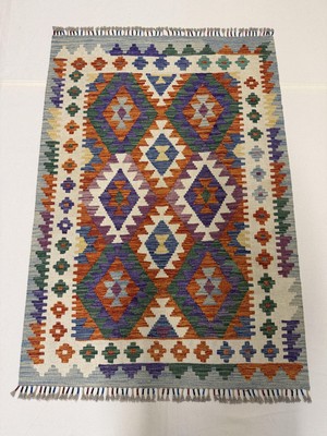 Afgan Halı El Dokuma Afgan Kilim Çift Taraf Kullanım Kök Boya 103 x 147 cm