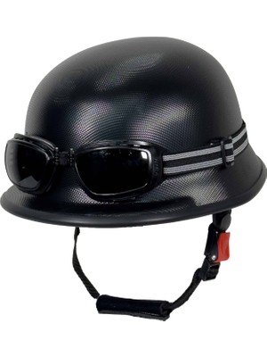 Tex Gözlüklü Retro Chopper Kaskı, Yüksek Kalite Malzeme ile Cruiser Aksesuarı