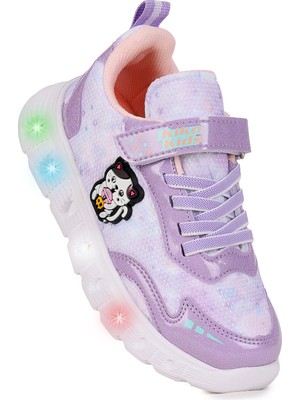 Kiko Kids Nebula Işıklı Cırtlı Kız Çocuk Spor Ayakkabı