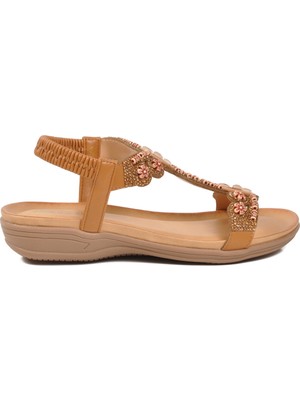 Ewoll Camel Kadın Sandalet 4053 Z