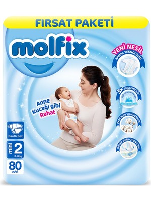 Molfix Bebek Bezi 2 Beden Mini Fırsat Paketi 3-6 80 Adet
