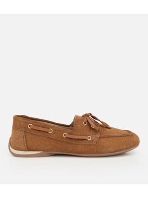 Hotiç 01AYH320480A370 KADIN Süet Deri Taba Comfort Günlük Loafer
