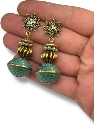 El Yapımı Tasarım Boncuk Küpe Şık Hediyelik