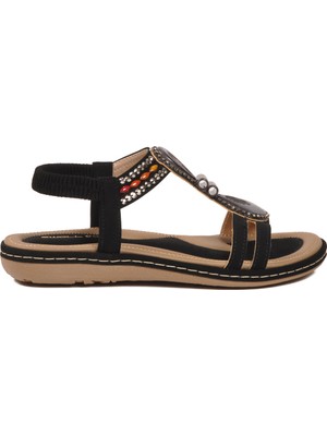 Ewoll Siyah Kadın Sandalet 4056 Z