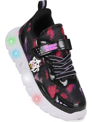 Kiko Kids Nebula Işıklı Cırtlı Kız Çocuk Spor Ayakkabı