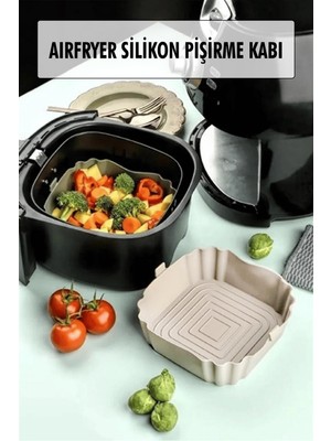 Aydogan's Bütün Airfryer'lere Uyumlu Krem Silikon Pişirme Kabı