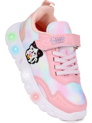 Kiko Kids Nebula Işıklı Cırtlı Kız Çocuk Spor Ayakkabı
