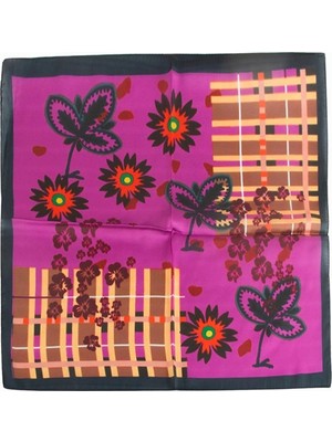 Eco Lounge Çiçek Desenli Zr Şifon Fular 50*50 cm