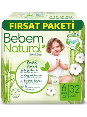 Bebem 6 Beden Xlarge Fırsat Paketi Bebek Bezi (1 x 32 Adet)