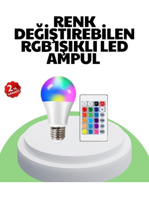 Belirtilmemiş 2025 Rgb LED Ampul Uzaktan Kumandalı Renkli Işık